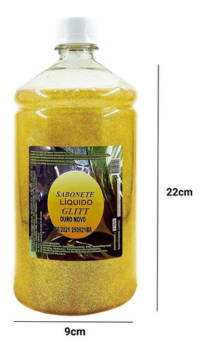Imagem 4 de 4 de Sabonete Líquido Com Glitter Ouro 1l Full