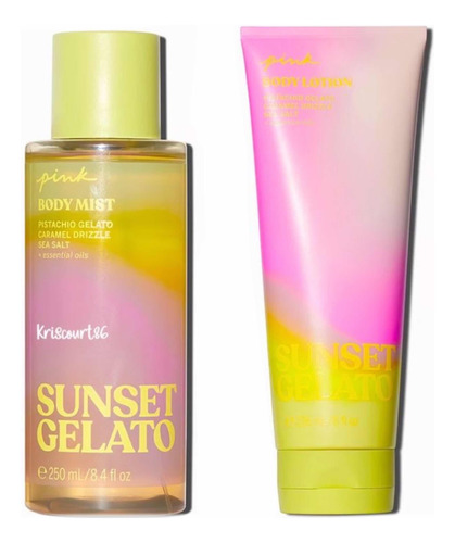 Sunset Gelato Dúo De Crema Y Body Mist Pink Corporal