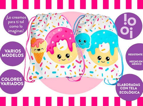 20 Pzs Morralitos Fiesta Infantil Dulceros Donas Y Dulces