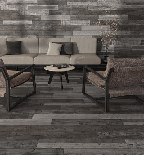 Porcelanato Tipo Madera Firewood Cold 20x120 Gris