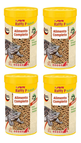 Kit 4x Raffy P Nature 55g/250ml Alimento Base Tartaruga Aquá