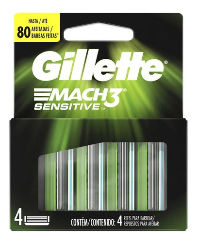 Pack 8 Repuestos Maquina De Afeitar Gillette Mach3 Sensitive