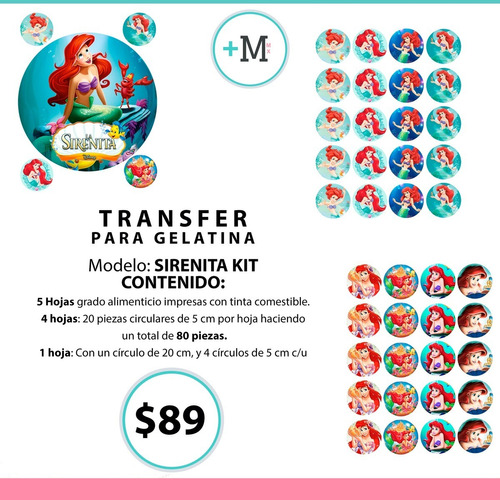 Transfer Para Gelatina / Sirenita (tinta Comestible)