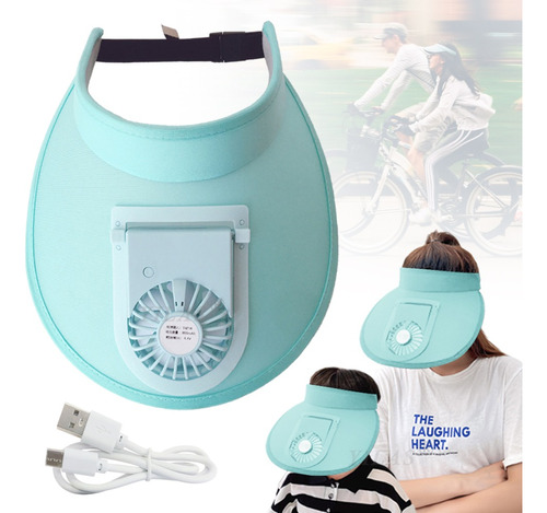 Gorro Infantil Y Adulto De Verano Recargable Con Ventilador