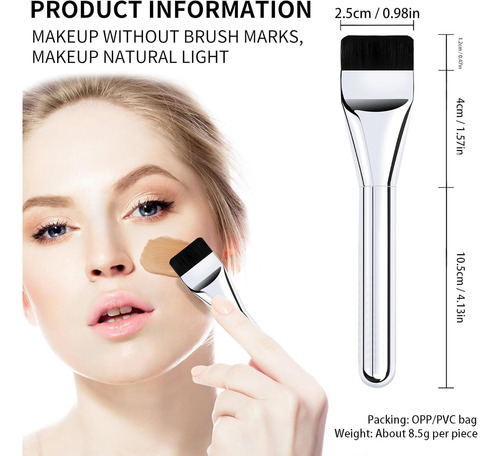 4 Brochas Plana De Maquillaje Faciales Para Base Corrector