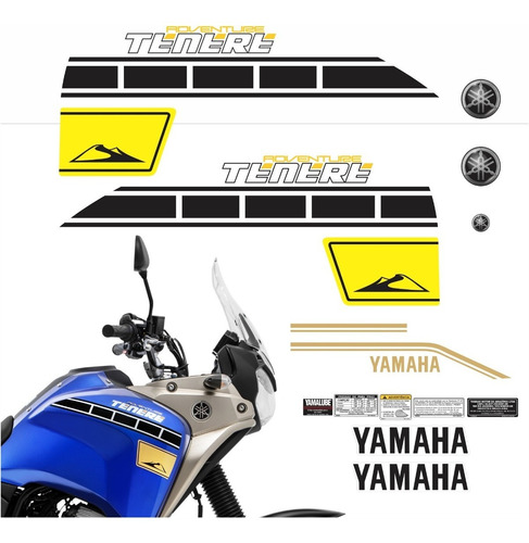 Kit Adesivo Emblema Yamaha Tenere Xtz 250 2014 Azul