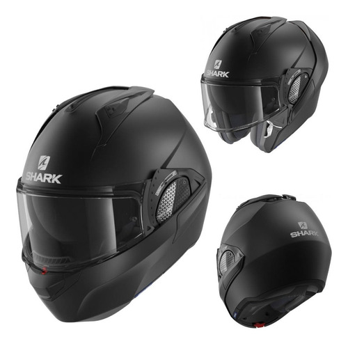 Casco Para Moto Abatible Shark Evo Es Gt Blank Negro Mate 