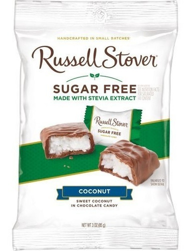 Russell Chocolate Relleno De Dulce De Coco Sin Azúcar 85 G