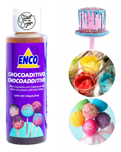 Choco Aditivo Pintar Chocolate Colores En Gel Enco 120g 1 Pz