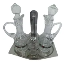 Comprar Set Aceitero Vinagrero Y Salero Pimentero De Vidrio