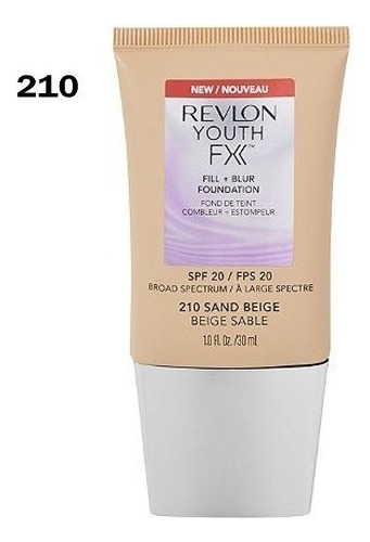 Base de maquillaje Revlon Youth FX Fill + Blur Foundation tono sand beige - 30mL