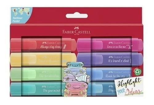 Destacador 8 Colores Pastel Faber-castell