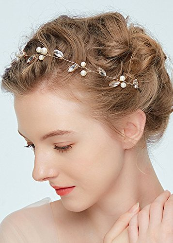 Diadema Bohemio De Boda Hecha A Mano Con Perlas Y Cristales