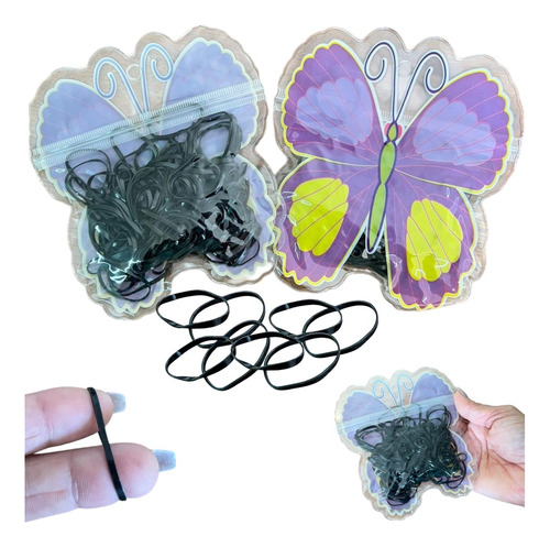 Elástico Silicone Xuxinha Penteado Infantil Com Bolsinha Cor Preto Variadas