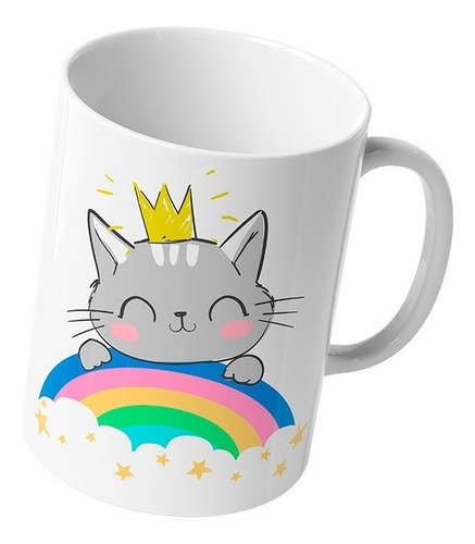 Taza Gato Arcoiris Nueva Sublimacion Te Cafe