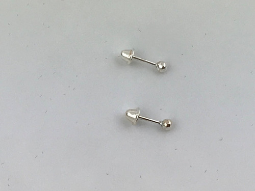 Imagem 3 de 4 de Brinco Bolinha 2 Mm Bebê , Tarracha Baby 2º Furo Prata 925