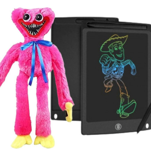 Combo Urso Pelúcia Huggy Wuggy 40cm + Lousa Mágica Tela Lcd