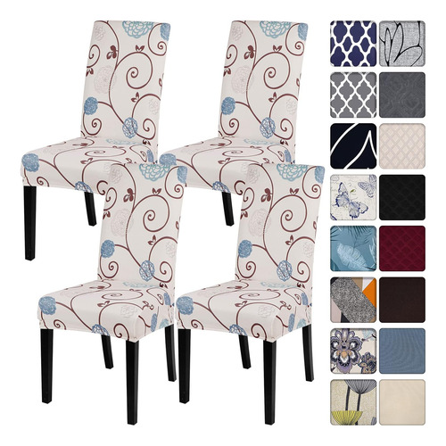 Juego De 4 Fundas Elásticas Para Silla De Comedor Jacquard