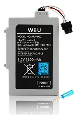 Wii U Gamepad 3600 Mah Batería Recargable De Reemplazo Por O