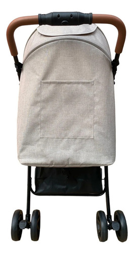 Carriola Para Bebé Prinsel Mónaco Plegable A Una Mano Color Beige Chasis Negro