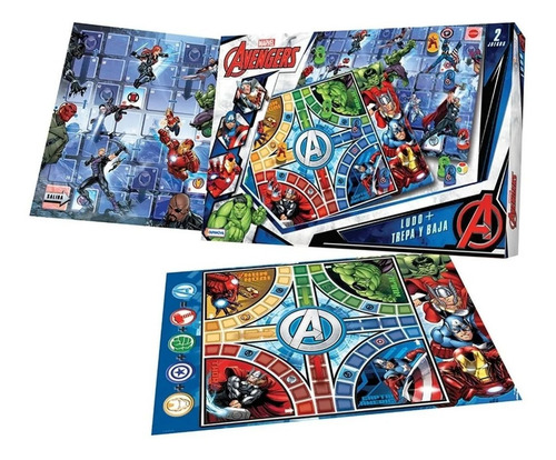 Imagen 2 de 3 de Ludo Avengers + Juego De Recorrido 2 En 1 Hulk Ironman