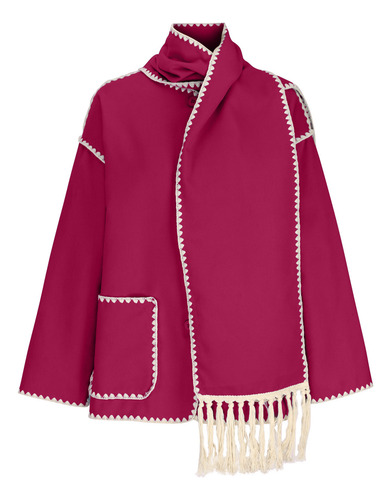 Jaqueta Feminina De Lã De Inverno Espessada E Folgada Tassel