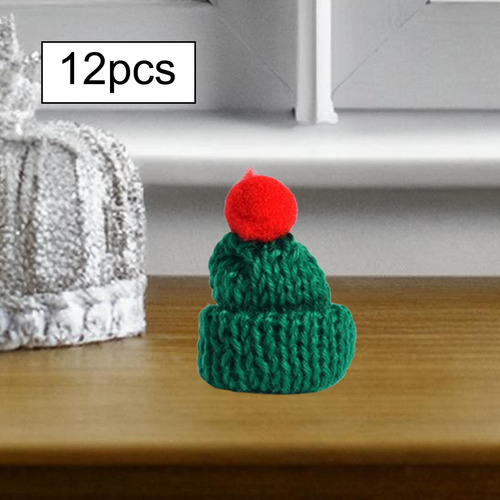 12 Piezas De Mini Sombreros De Punto Navideños, De Muñeco