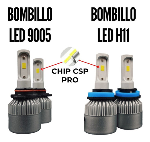 Bombillo Luces Led Silverado Cheyenne 9005 Y H11 (2 Pares)