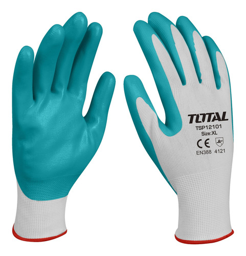 Guantes De Nitrilo En Palma Total, Pack 12 Pares - Talle Xl