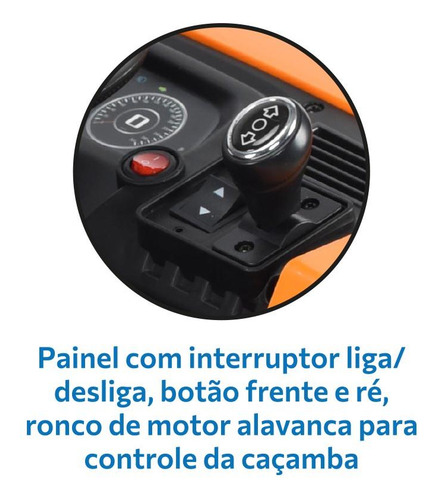 Caminhão Basculante Laranja Com Controle Remoto 12v