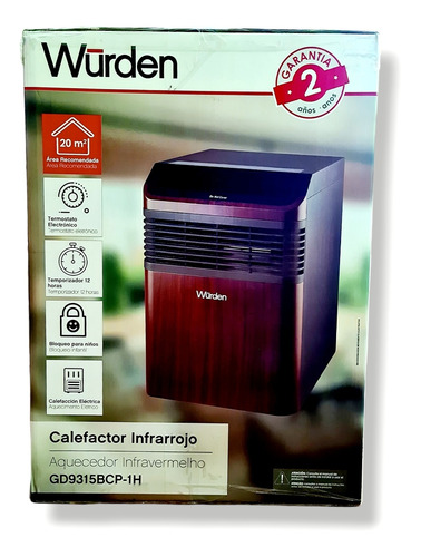 Estufa Calefactor Infrarrojo Electrico Wurden Gd9315bcp-1h