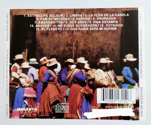 Valses Peruanos Cd Nuevo 14 Temas Cantan Grandes Artistas