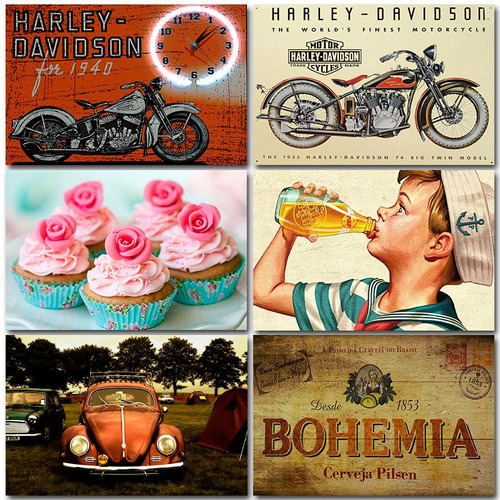 Kit 5 Adesivos Decorativos Retro Vintage Poster Pinup 20x30