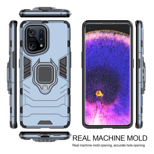 Funda Uso Rudo Carcasa Para Oppo Find X5 +mica Azul Oppo Find X5