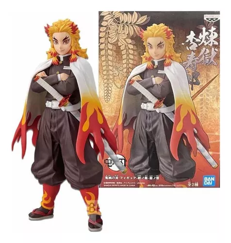 Action Figure Kimetsu No Yaiba Rengoku Hashira do Fogo + Mangá