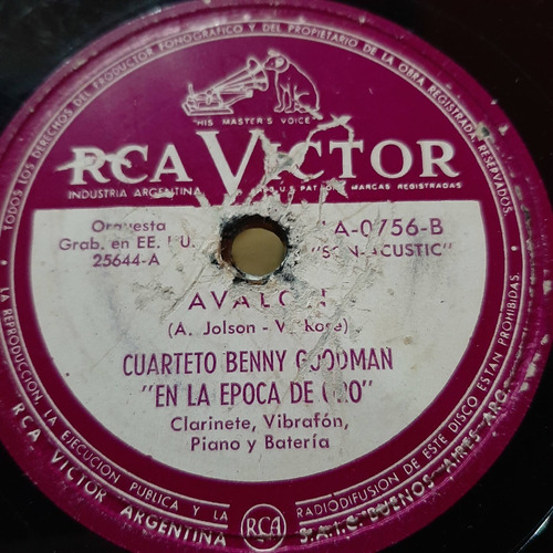 Pasta Benny Goodman Orq Cuarteto Epoca Oro Rca Victor C389