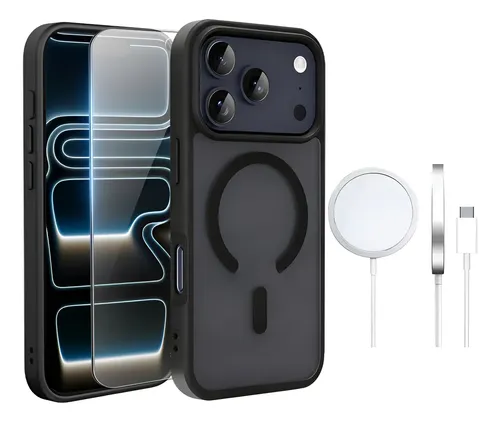 Funda Magsafe Para iPhone + Cargador Inalámbrico 15w + -