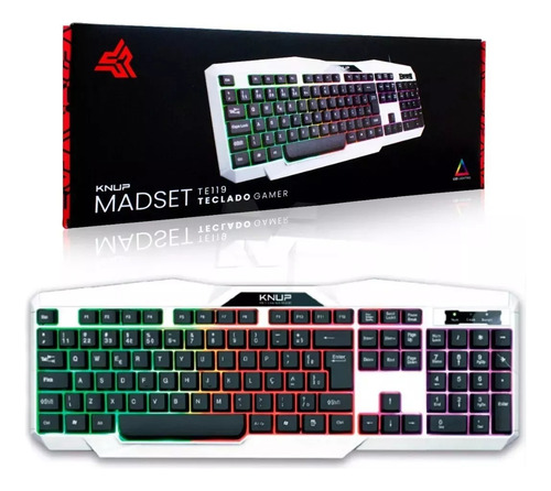 Teclado Gamer Madset Com Luzes Knup Madset Te119 Cor De Teclado Preto Idioma Português Brasil