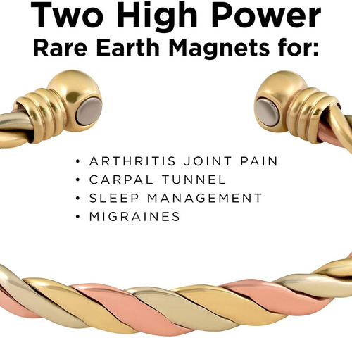 Imagen 5 de 6 de Pulsera Magnética De Cobre De Alta Potencia Con Triple Puño