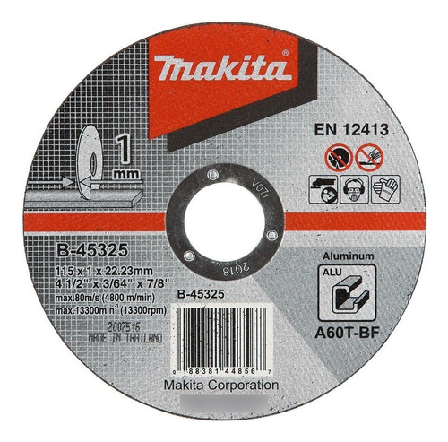 Discos Corte Aluminio 4 1/2'' X 1mm - Makita