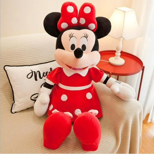 Peluche Minnie Mouse Vestido Rojo Suave Abrazable Elegante