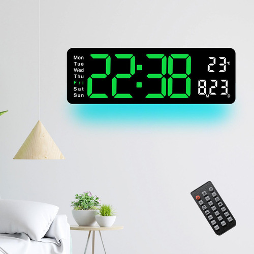 Reloj Digital Reloj De Mesa Brillo Ajustable Mini Verde