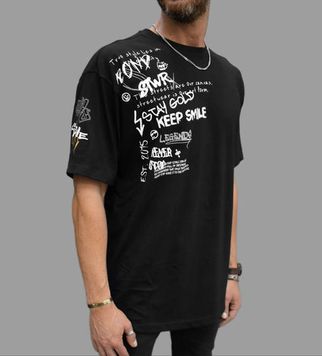 Remeron De Hombre Oversize Estampado Style Algodon Bond