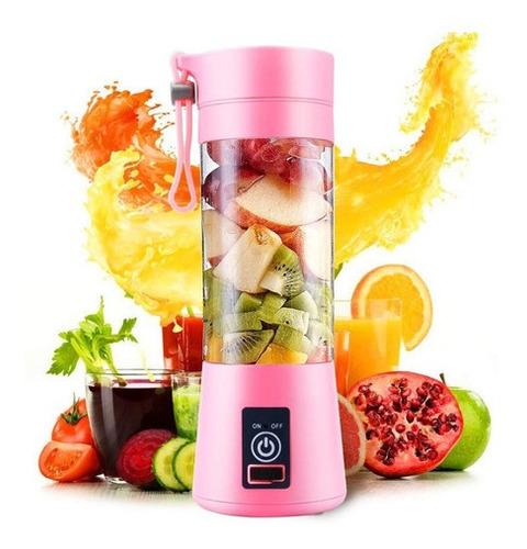 Batidora Licuadora Juguera Portatil Usb Recargable Colores Rosa