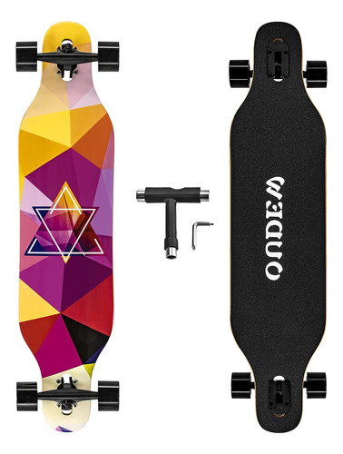 Oudew Patineta Estilo Longboard, 41 Pulgadas, 8 Capas, Arce 