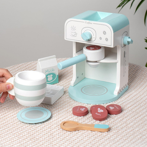 Juego De Cafetera De Madera, Juguetes De Madera Para Niños,