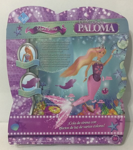 El Duende Azul Muñeca Paloma Sirena Con Luz 8243