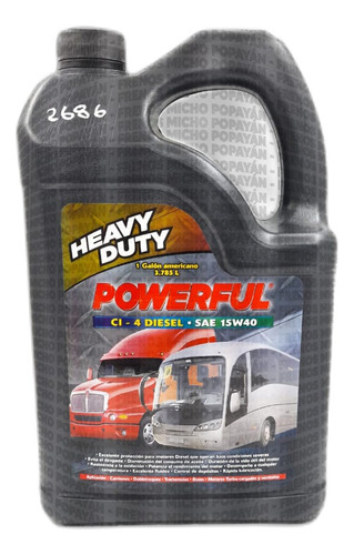 Cod:2686--aceite Motor Powerful Cl-4 Diesel-sag 15w40 