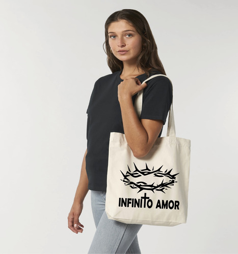 Tote Bag Estampado Infinito Amor, Regalo 35 X 40 Cm.