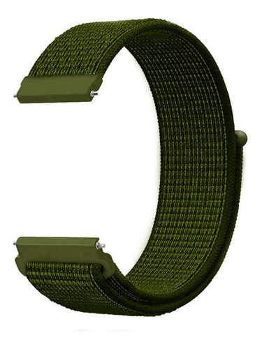 Pulseira Nylon Loop Encaixe Universal 20mm Todas As Cores Cor Verde Militar Largura 20 mm